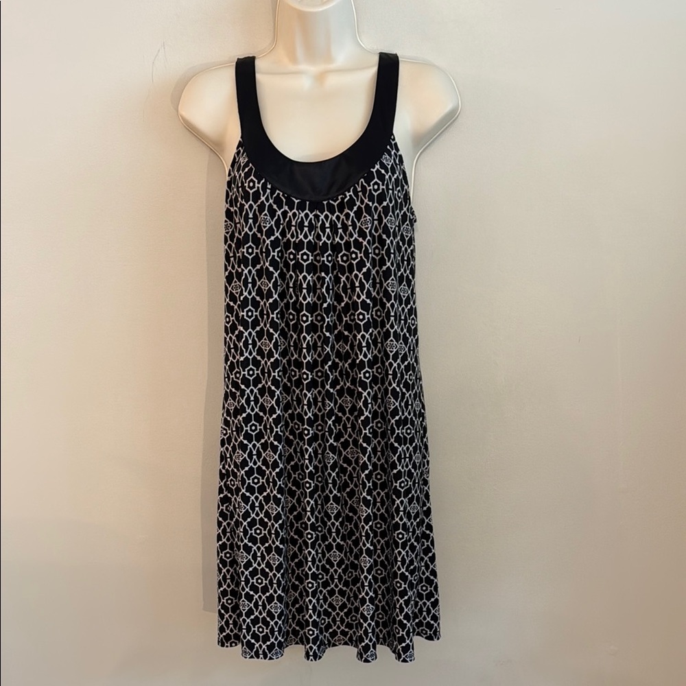 Alfani Black and White Geometric Midi Tank Dress